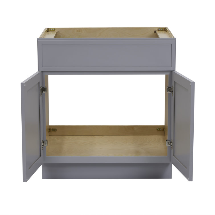 Gray 30" Birch Plywood Freestanding Single Vanity Cabinet