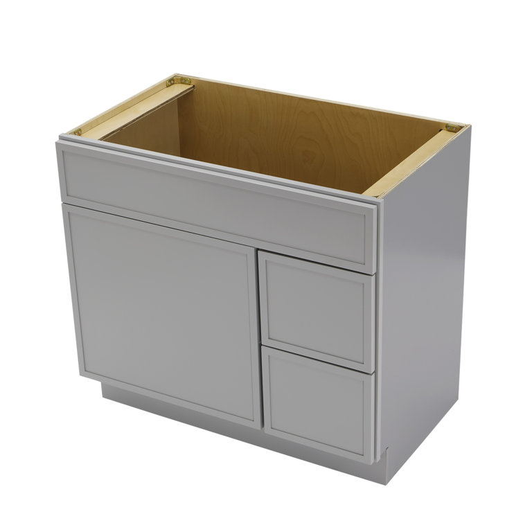 Gray Birch and Plywood Freestanding Single Bathroom Vanity