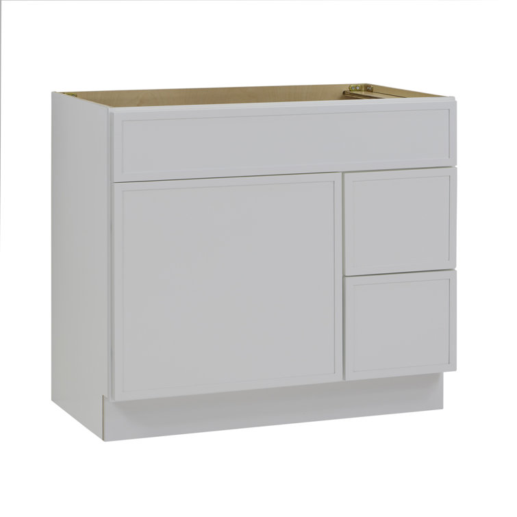 36" White Birch Plywood Freestanding Single Base Cabinet with Soft Close Door