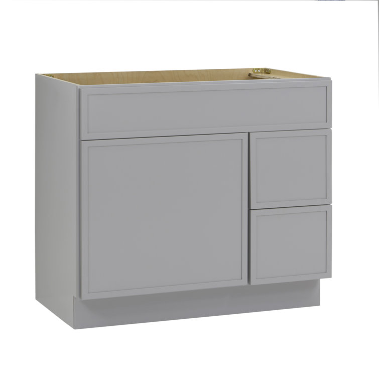 Gray Birch and Plywood Freestanding Single Bathroom Vanity