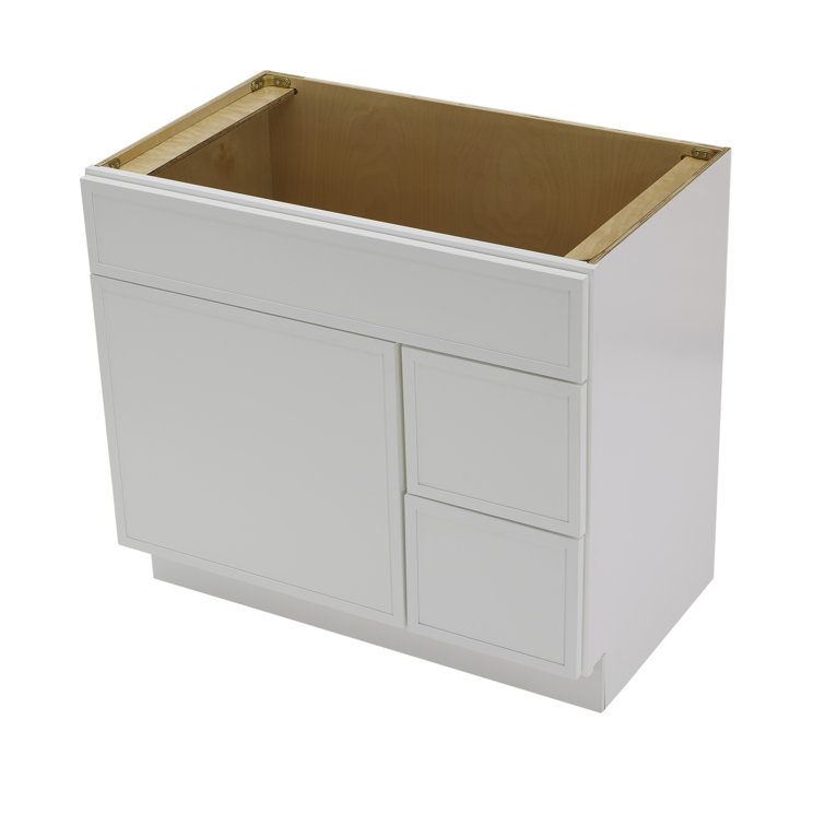 36" White Birch Plywood Freestanding Single Base Cabinet with Soft Close Door