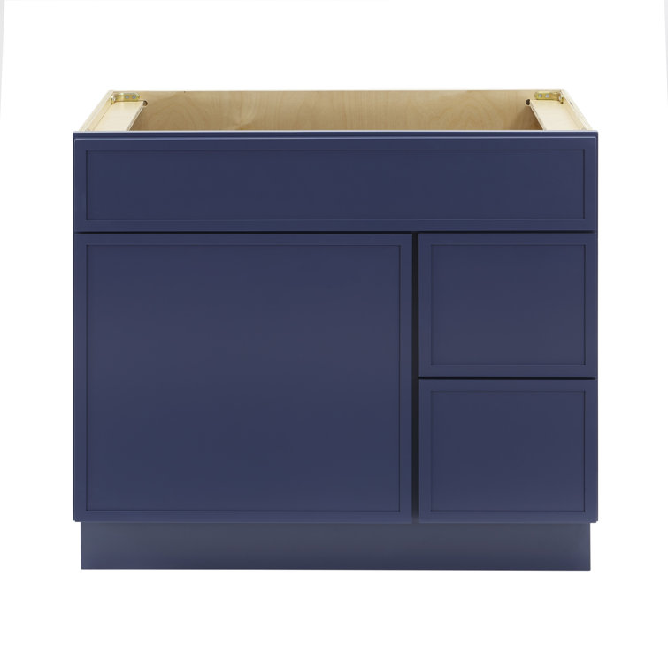 36" Blue Birch Plywood Freestanding Single Base Cabinet with Soft Close Door