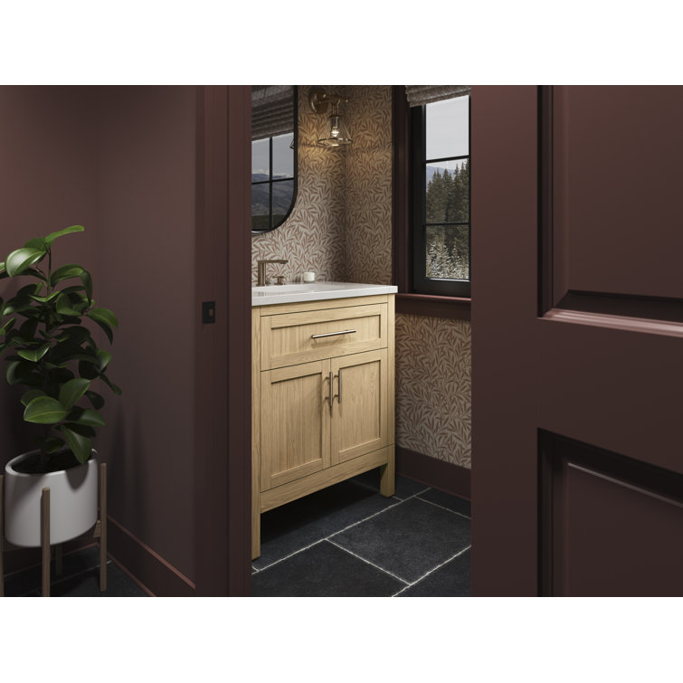 Hadron 31" Atmos Gray Mahogany Bathroom Vanity with Quartz Top