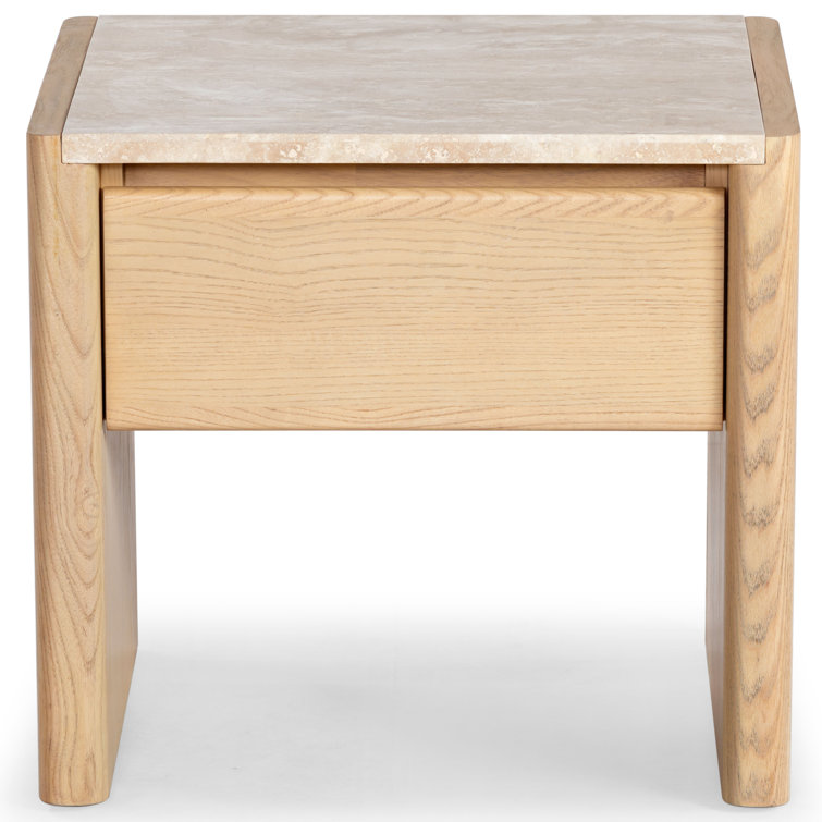 Granita Beige Stone Top 1-Drawer Nightstand