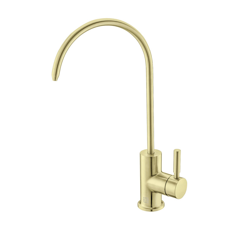 Brushed Gold Stainless Steel Gooseneck Kitchen Faucet