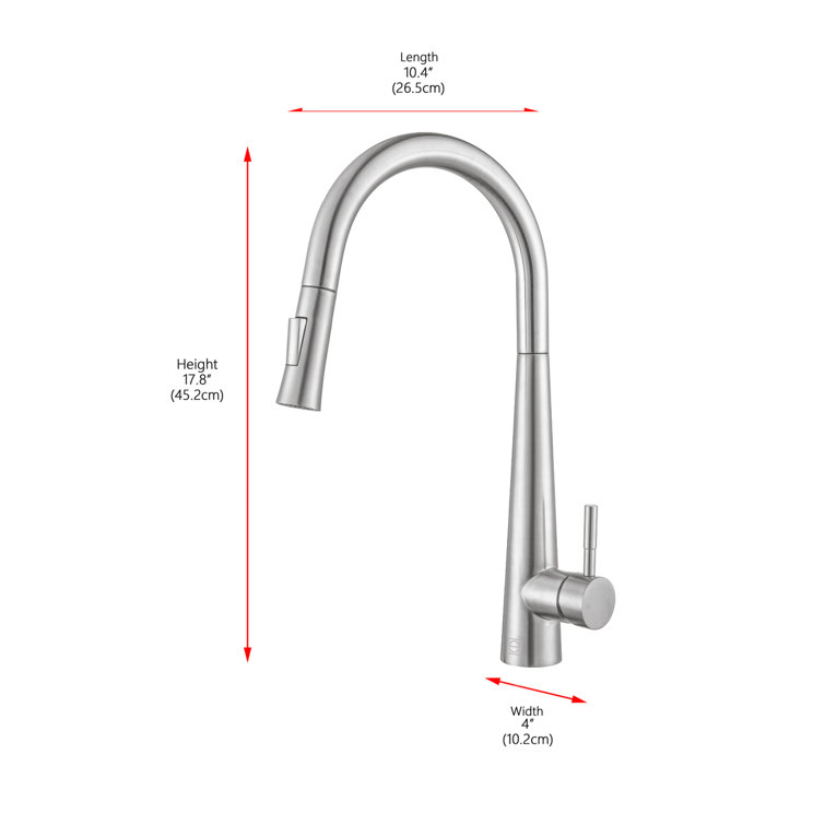 Brushed Nickel Gooseneck Kitchen Faucet with Pull-out Spray