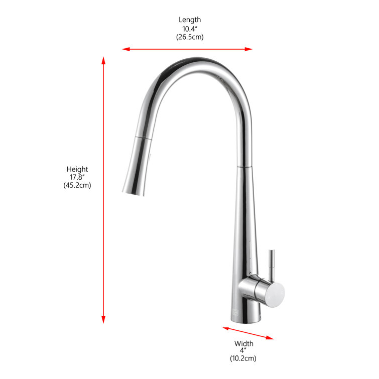 Chrome Gooseneck Pull-Down Spray Kitchen Faucet