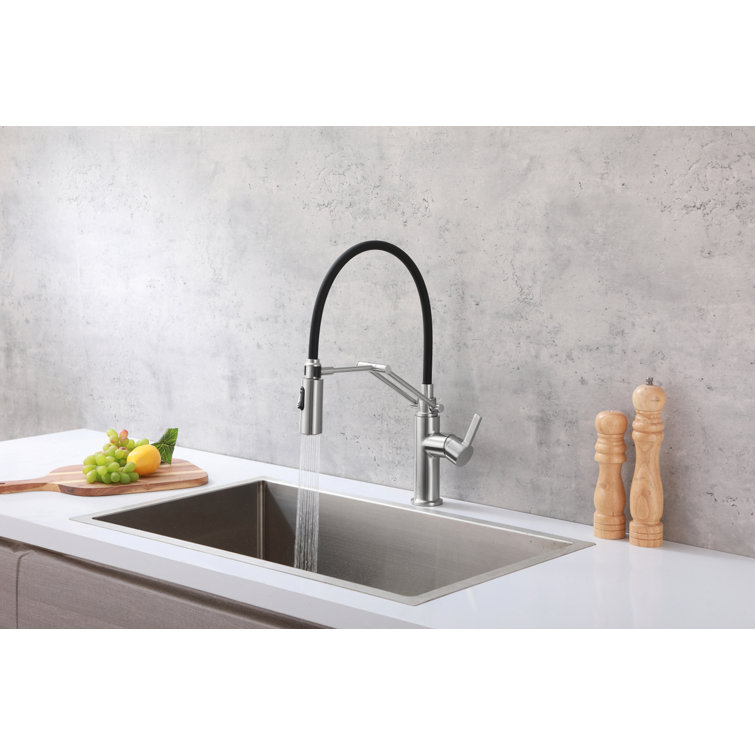 Brushed Nickel Single-Handle Pull-Down Spray Kitchen Faucet