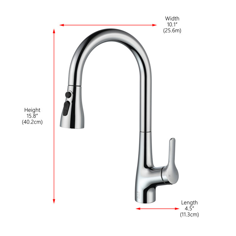 Chrome Gooseneck Single-Handle Pull-Down Kitchen Faucet