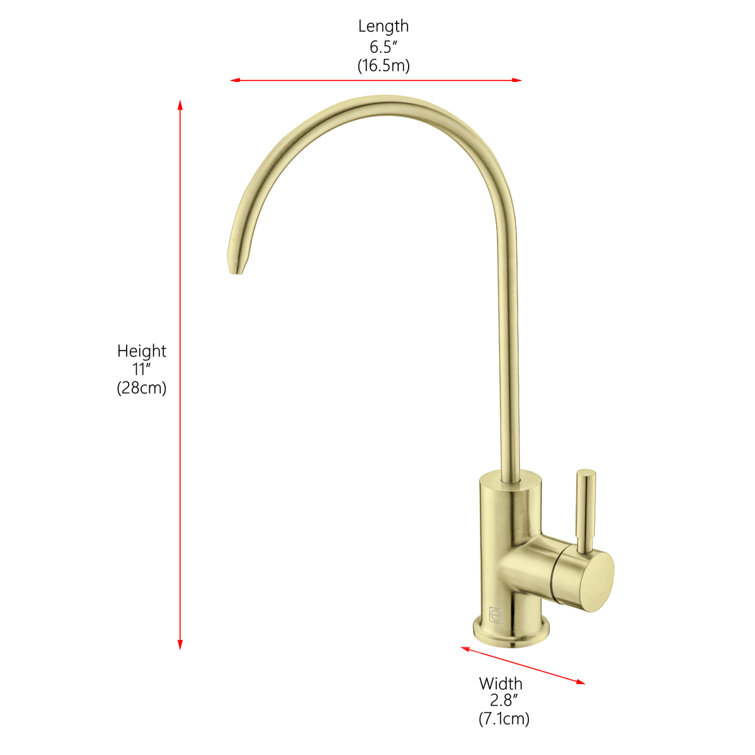 Brushed Gold Stainless Steel Gooseneck Kitchen Faucet