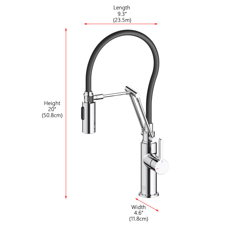 Chrome Single Handle Pull Down Sprayer Kitchen Faucet