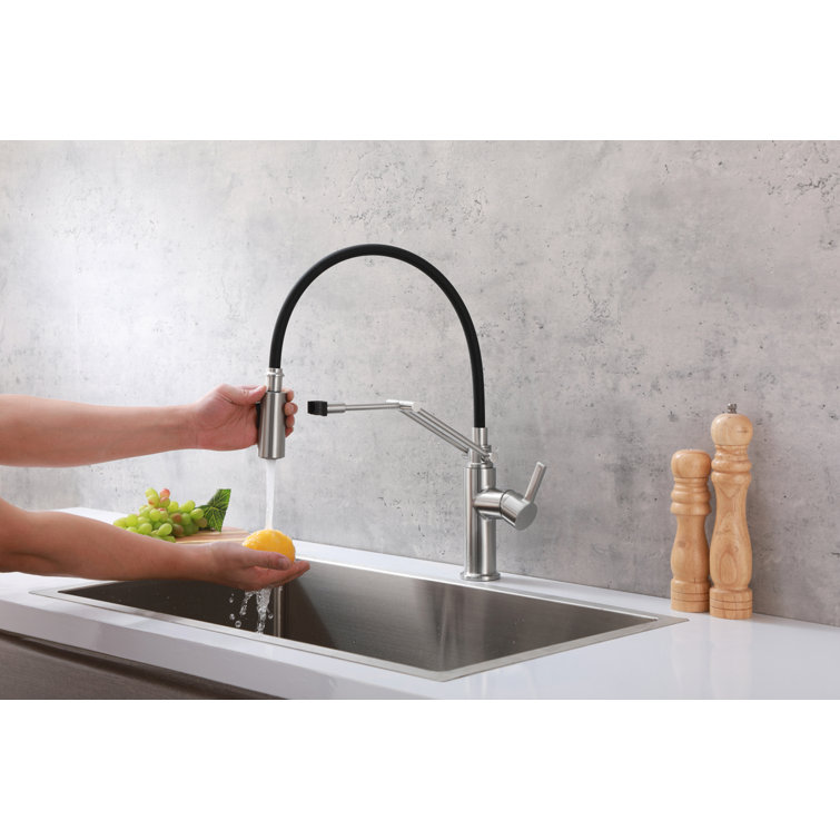 Brushed Nickel Single-Handle Pull-Down Spray Kitchen Faucet