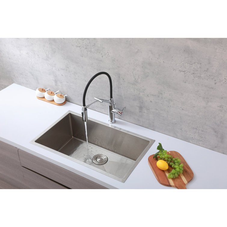 Chrome Single Handle Pull Down Sprayer Kitchen Faucet
