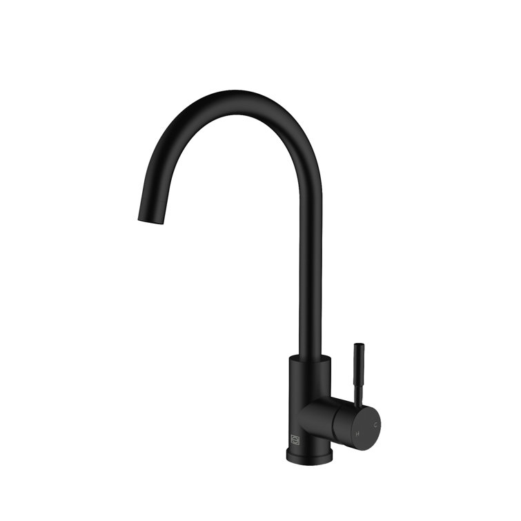 Matte Black Stainless Steel Gooseneck Kitchen Faucet