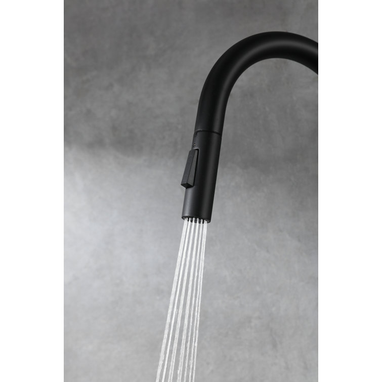 Matte Black Stainless Steel Touch Sensor Gooseneck Kitchen Faucet