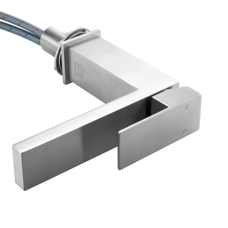 Brushed Nickel Single-Handle Bathroom Faucet with Ceramic Disc Valve