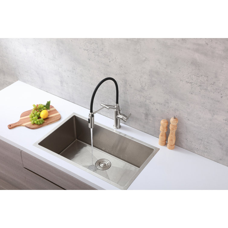 Brushed Nickel Single-Handle Pull-Down Spray Kitchen Faucet