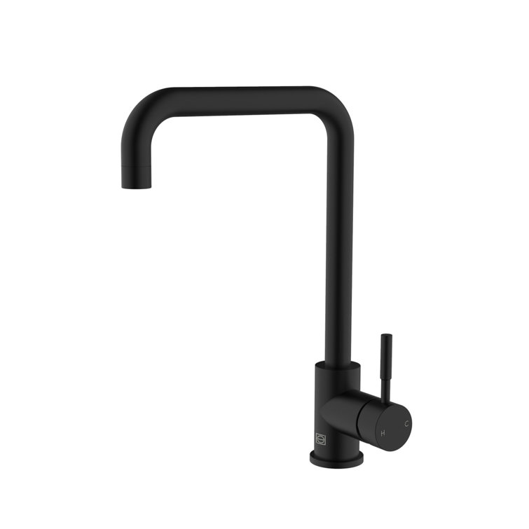 Matte Black Stainless Steel Gooseneck Kitchen Faucet with Pull-out Spray
