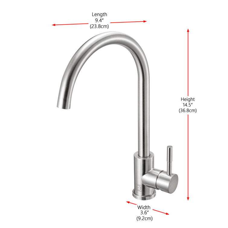 Brushed Nickel Gooseneck Single Handle Kitchen Faucet