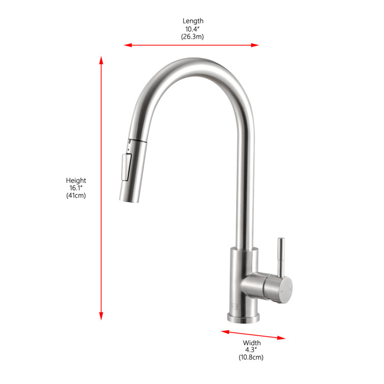 Brushed Nickel Touch Sensor Gooseneck Kitchen Faucet with Pull-out Spray