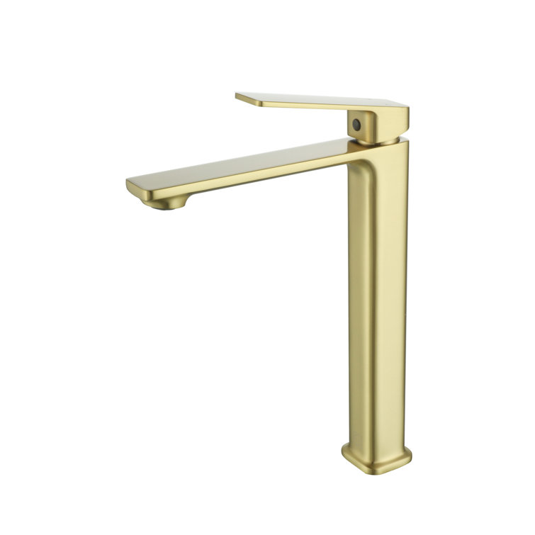 Brushed Gold Single-Handle Brass Bathroom Faucet
