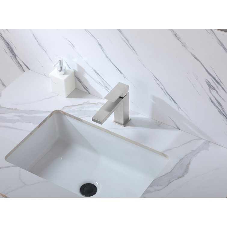 Brushed Nickel Single-Handle Bathroom Faucet with Ceramic Disc Valve