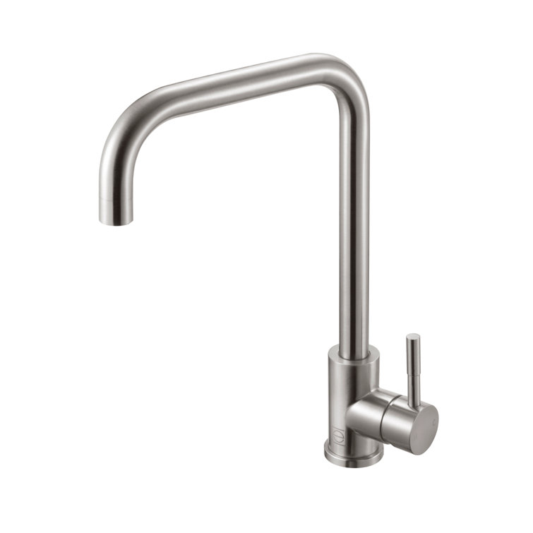 Brushed Nickel Gooseneck Single Handle Kitchen Faucet
