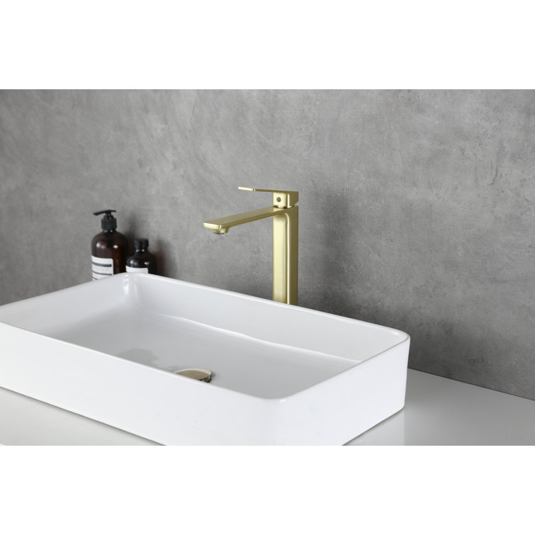 Brushed Gold Single-Handle Brass Bathroom Faucet