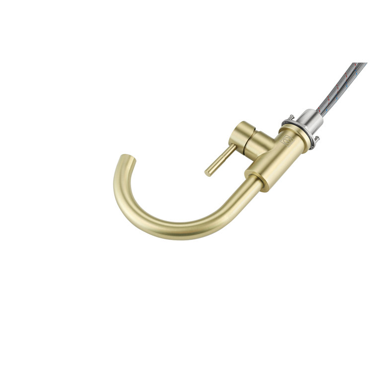 Brushed Gold Stainless Steel Single-Handle Bathroom Faucet