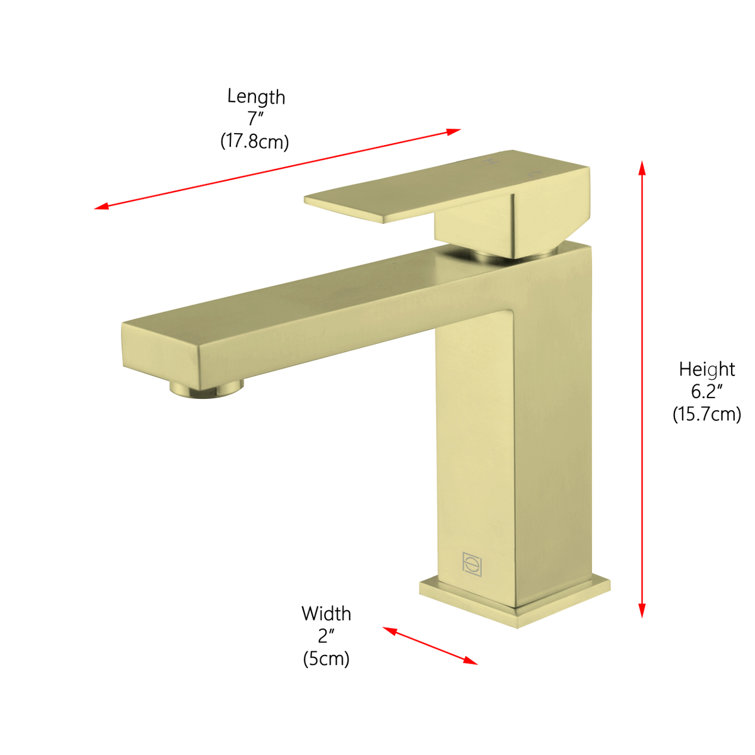 Jakob Brushed Gold Stainless Steel Single Handle Bathroom Faucet