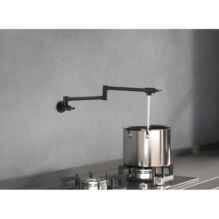 Matte Black Brass Dual Handle Kitchen Faucet
