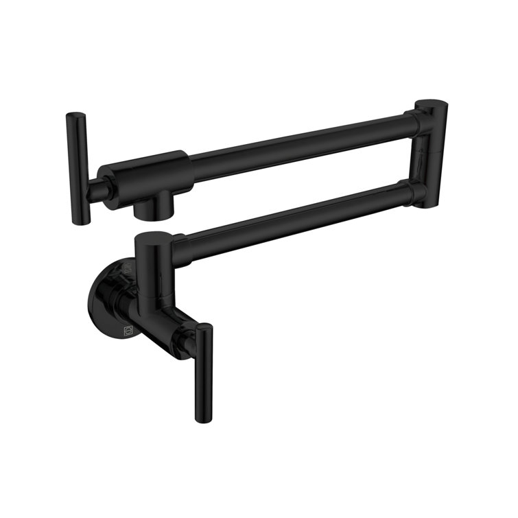 Matte Black Brass Dual Handle Kitchen Faucet