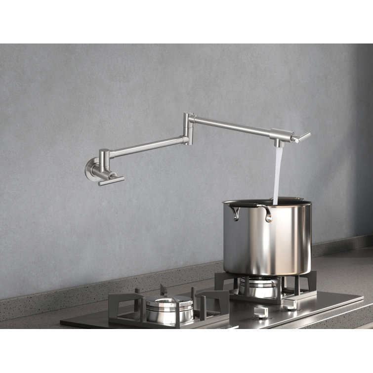 Gabriel Brushed Nickel Wall Mounted Pot Filler Faucet