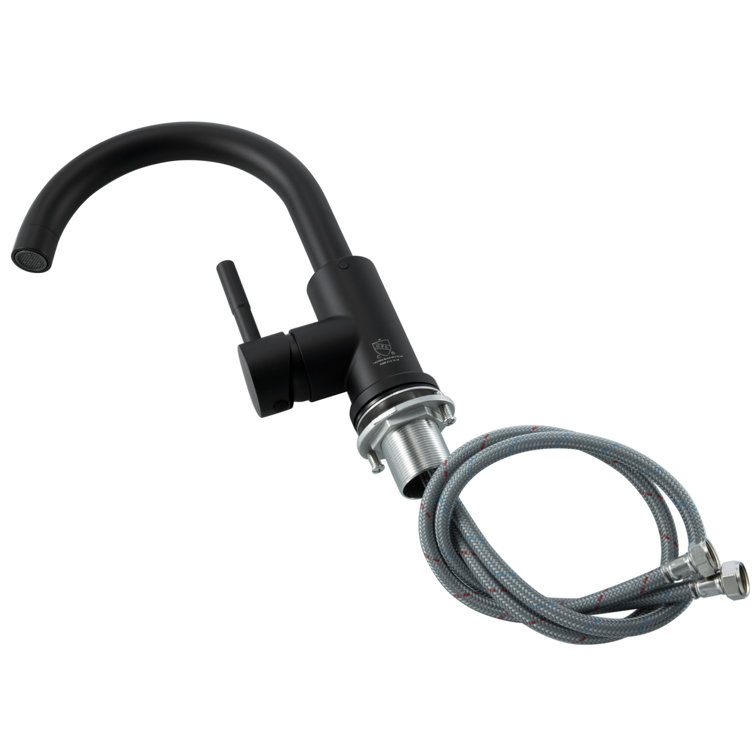 Matte Black Stainless Steel Single-Handle Bathroom Faucet