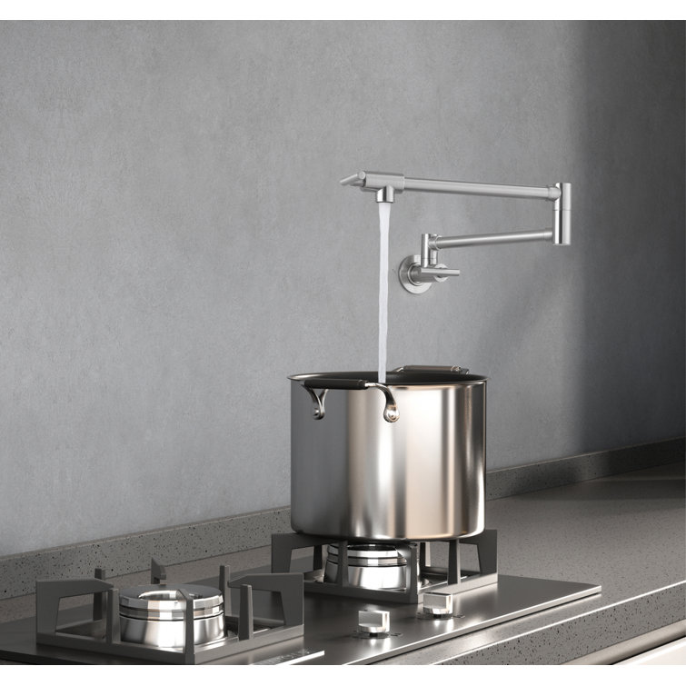 Gabriel Brushed Nickel Wall Mounted Pot Filler Faucet