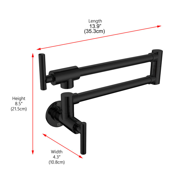 Matte Black Brass Dual Handle Kitchen Faucet