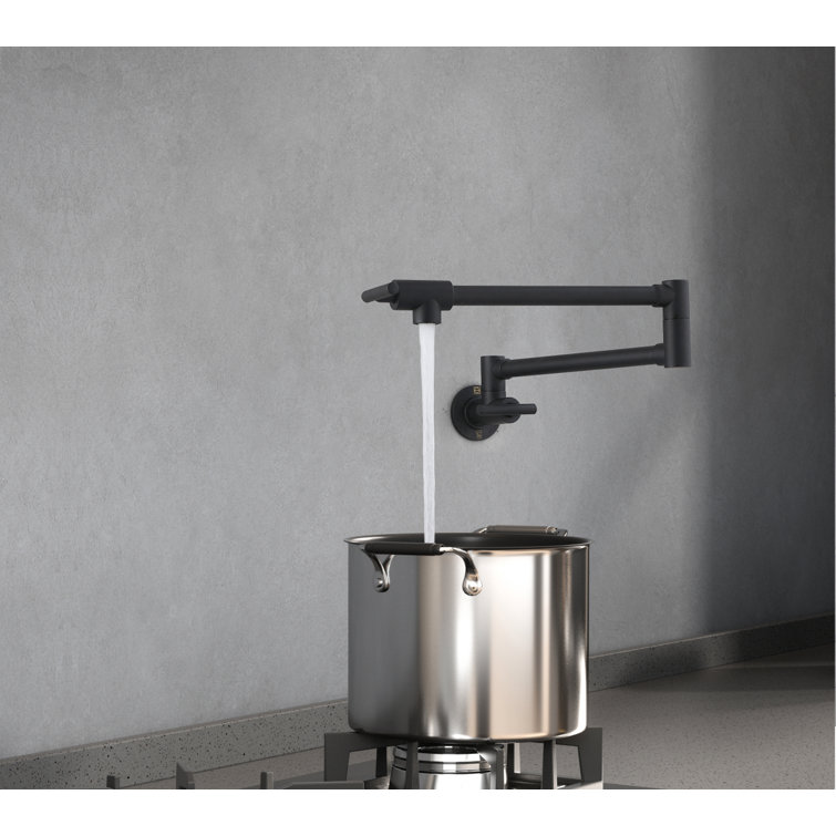 Matte Black Brass Dual Handle Kitchen Faucet