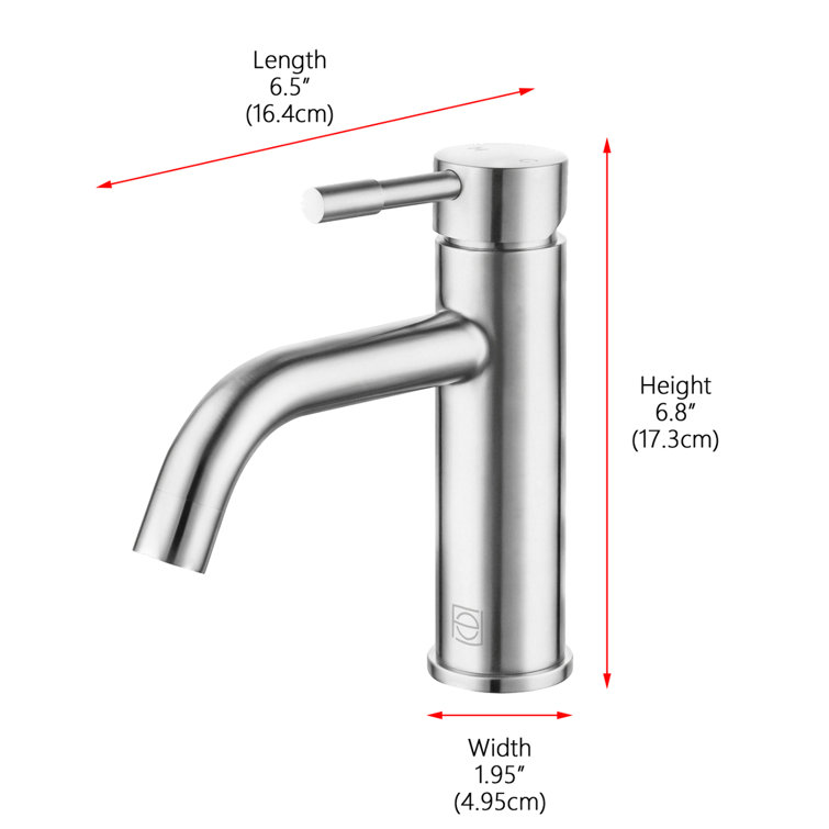 Brushed Nickel Single Hole Bathroom Sink Faucet