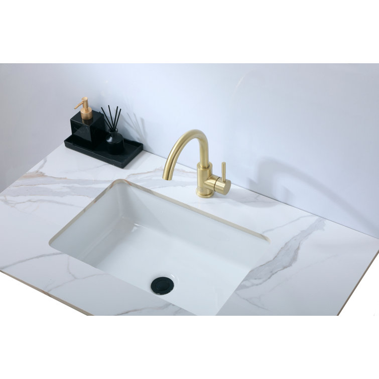 Brushed Gold Stainless Steel Single-Handle Bathroom Faucet