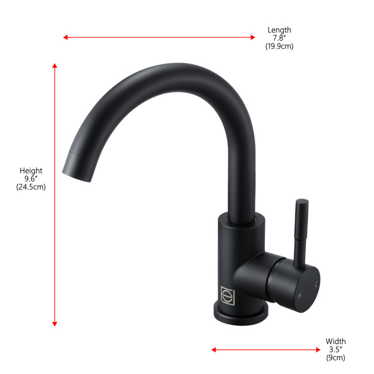 Matte Black Stainless Steel Single-Handle Bathroom Faucet