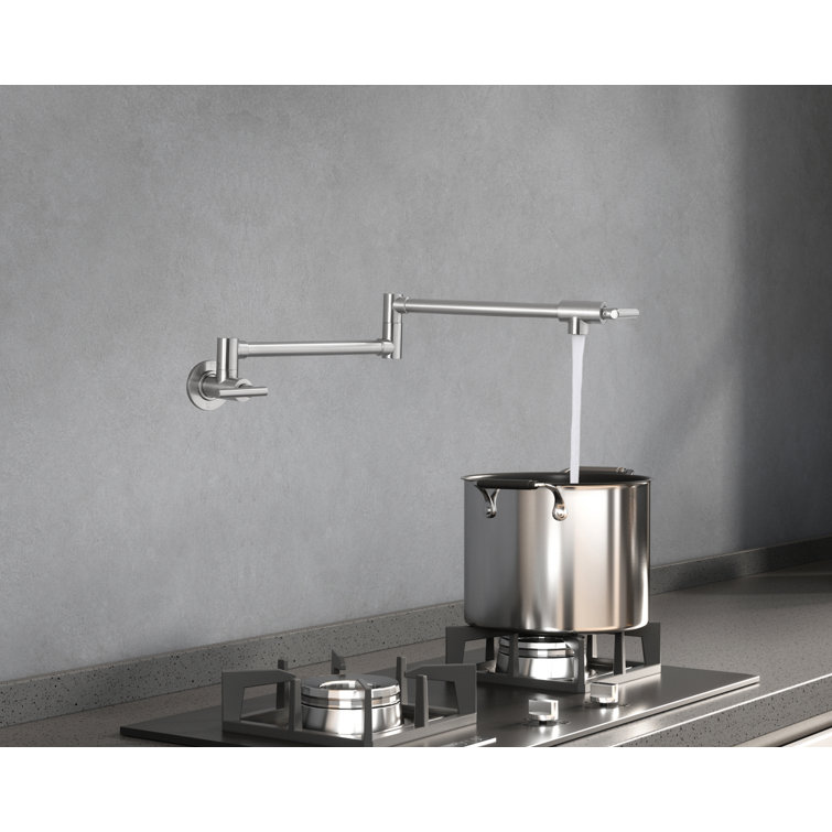 Gabriel Brushed Nickel Wall Mounted Pot Filler Faucet