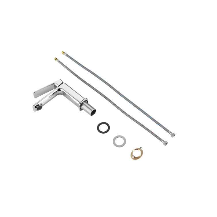 Lena Chrome Single-Handle Bathroom Faucet with Ceramic Valve