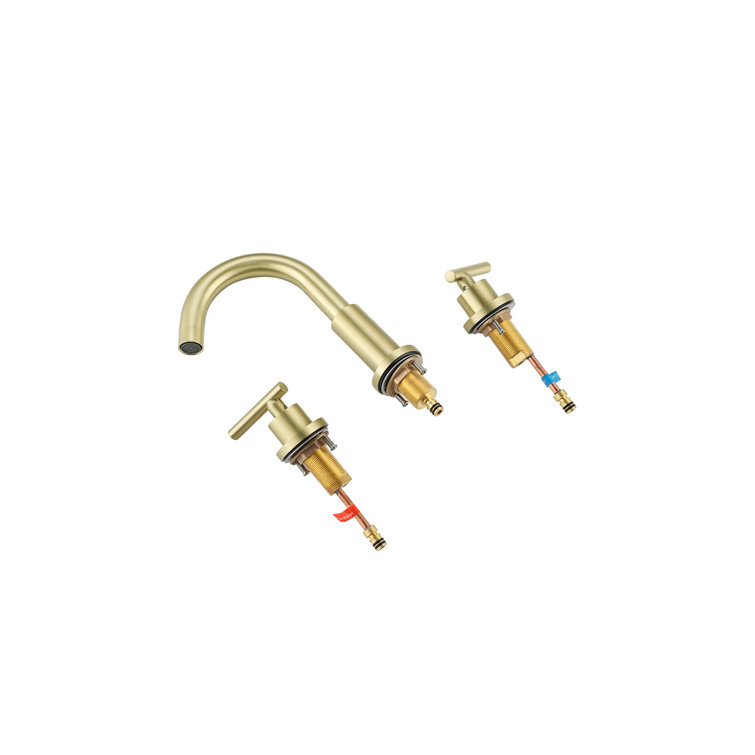 Brushed Gold Stainless Steel 2-Handle Widespread Bathroom Faucet