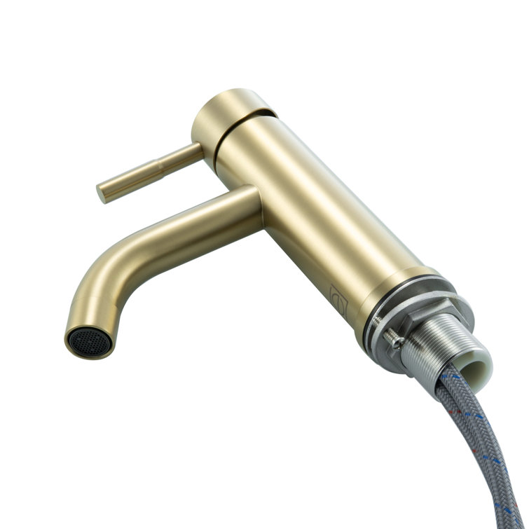 Brushed Gold Stainless Steel Single-Handle Bathroom Faucet