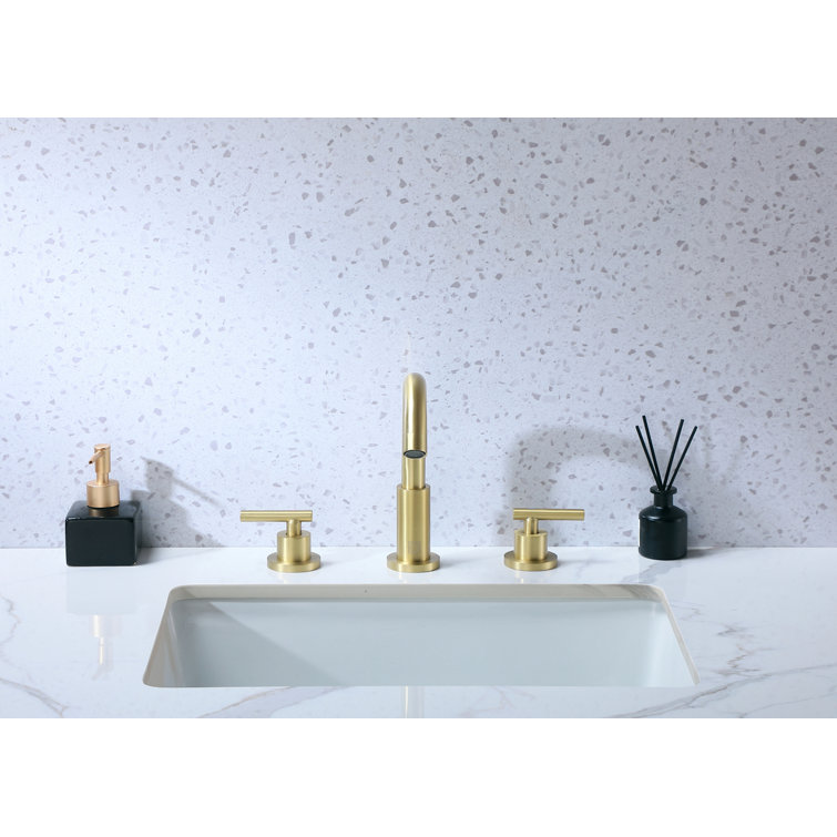 Brushed Gold Stainless Steel 2-Handle Widespread Bathroom Faucet