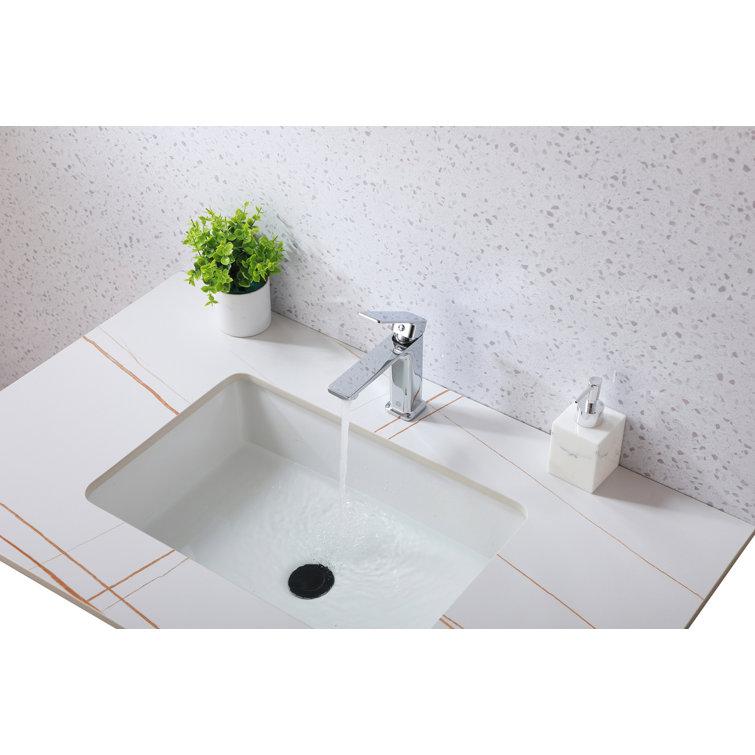 Lena Chrome Single-Handle Bathroom Faucet with Ceramic Valve