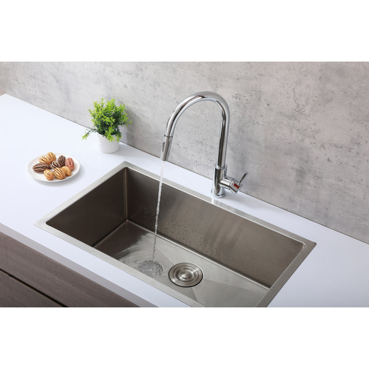 Chrome Gooseneck Touch Kitchen Faucet with Pull-out Spray
