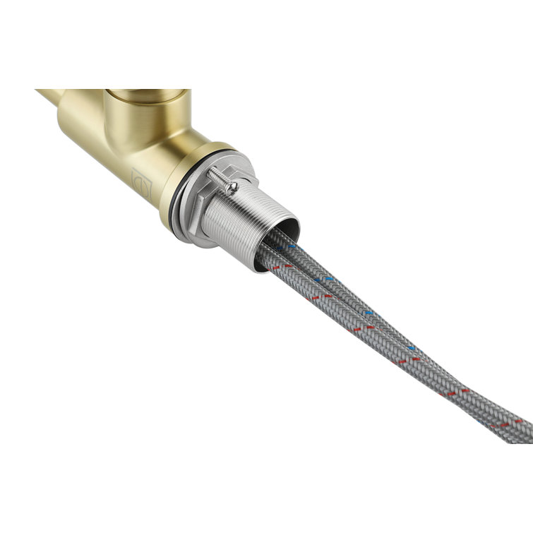 Brushed Gold Stainless Steel Single-Handle Bathroom Faucet