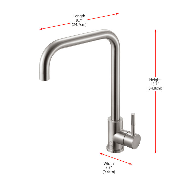 Brushed Nickel Gooseneck Single Handle Kitchen Faucet
