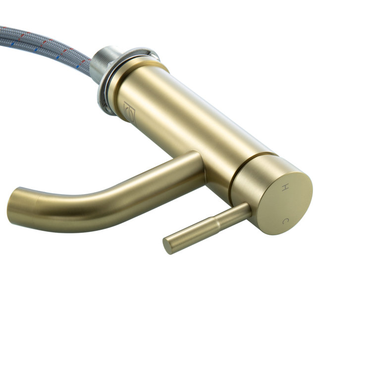 Brushed Gold Stainless Steel Single-Handle Bathroom Faucet